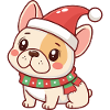 Christmas Puppy in Red Hat