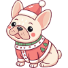 Weihnachtswelpe im roten Pullover