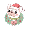 Bulldog-Weihnachtskranz