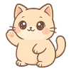 Kawaii Kitten Waving Design