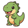 Happy Dino Cuddle Clipart