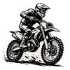 Motocross rider illustration in action