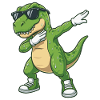Funny Dabbing Dino Cartoon