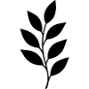 Zweig mit Blättern Silhouette