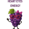 Grape Heart Eyes Energy Cute Cartoon