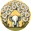 Elephant in Daisy Ring