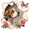 Beagle mit Schmetterling