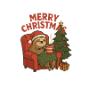 Cozy Christmas lazy in the armchair