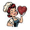 Retro Baker With Heart Loving Cook