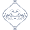 Blue Swans in Ornate Frame