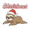 Weihnachts-Sloth mit Santa-Hut