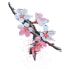 Cherry Blossoms Glitch Art Branch