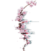 Glitch Kirschblüte moderner Blütenzweig