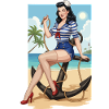 Beach sailor pinup