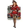 Pin-up Firefighter in Red