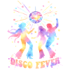DISCO FEVER Party 70s Dance Watercolor
