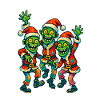 Lustige Weihnachts-Zombies im Weihnachtsmannhut