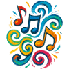 Bunte Musiknoten