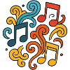 Bunte Musiknoten