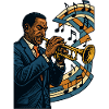 Trumpeter Jazz Bebop Groove Poster Gift