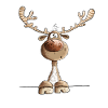 Funny Reindeer Cartoon Motif Christmas