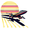 Retro Sunset Jet Flight