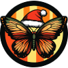 Winter Magic Butterfly with Christmas Hat