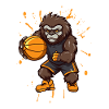 Basketball Gorilla Cartoon Mascot