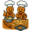 Christmas Bakery Gingerbread Man Cartoon