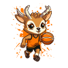 Basketball deer in sprint