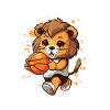 Basketball lion: cartoonish game hero
