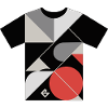 Geometric Mosaic: Red Circle Blocks