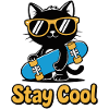 Stay Cool Cat Skateboard