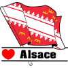 Alsace flag + heart + text "Alsace"
