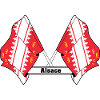 Crossed Alsace flags with text "Alsace"