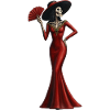 Skeleton Diva in Red Evening Dress