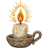 Embroidered candle – atmospheric light (printed)