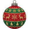 Gestickte Weihnachtskugel – Ornament (gedruckt) minimal