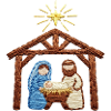 Crèche brodée – histoire de Noël (imprimée)