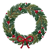 Embroidered Christmas wreath, scalable (printed)