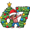 67 Santa Kid auf Weihnachtskranz abtupfen