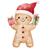 Gingerbread man with gifts