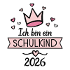 Schoolchild Crown Design with Hearts