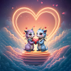 Neon Dragons in Love