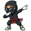 Funny Dabbing Ninja Cartoon