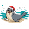 Joyeux Noël Mignon Phoque de Noël