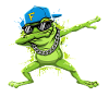 Hip-Hop Frog Dabbing Cartoon Design