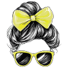 Woman Sunglasses Hair Bow Girl Yellow