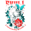 Skull Skull Rose Flower Butterfly