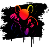 Superhero Mouse Neon Gradient Hero Cartoon